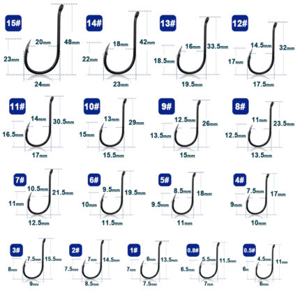 9km Fishing Hooks 50 100pcs Octopus Beak Hook Carp Fishing Jigging Hook Barbed Black High Carbon 1