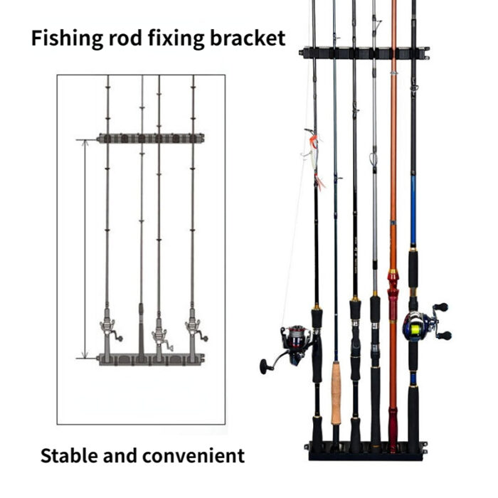 Fishing Rod Holders 6 Rod Rack Vertical Pole Holder Wall Mount Modular For Garage Fishing Pole 2