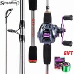 Sougayilang Fishing Rod Combo 1 7m Carbon Fiber Casting Rod And Baitcasting Reel With Free Pe