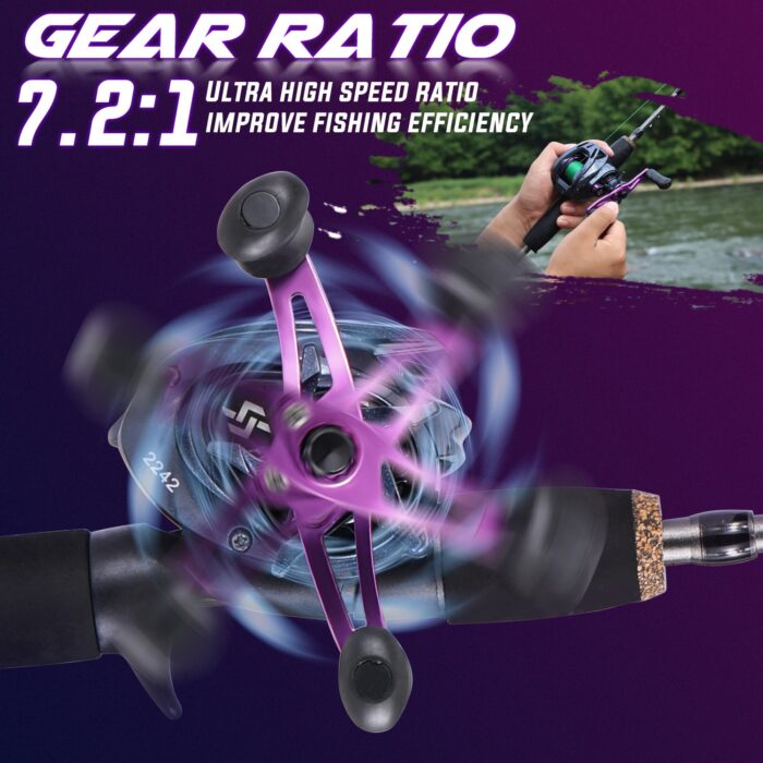 Sougayilang Fishing Rod Combo 1 7m Carbon Fiber Casting Rod And Baitcasting Reel With Free Pe 4