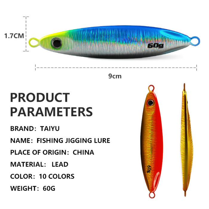 Taiyu 20g 30g 40g 60g Metal Jig Fishing Lure Micro Jigging Lures Sinking Wobblers Jigs For 1