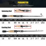 1 8m Baitcasting Lure Fishing Rod Spinning Telescopic Wooden Handle Carbon Casting Fishing Tackle Professional Light 5