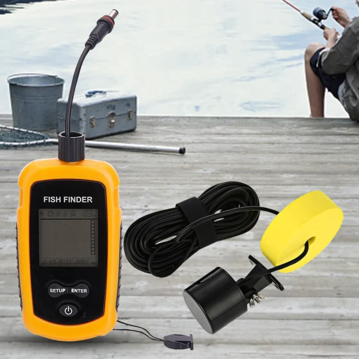 100m Portable Fish Finders 45 Degrees Handheld Fish Finder Ipx4 Waterproof Lcd Display For Ocean River 1