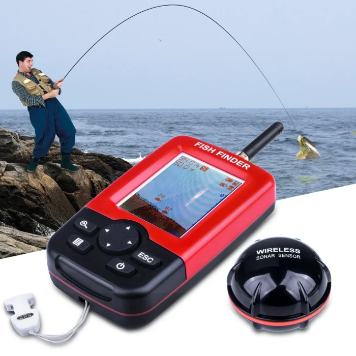 100m Portable Sonar Fish Finders Fishing Lure Echo Sounder Fishing Finder Alarm Transducer Lake Sea Fishing 2