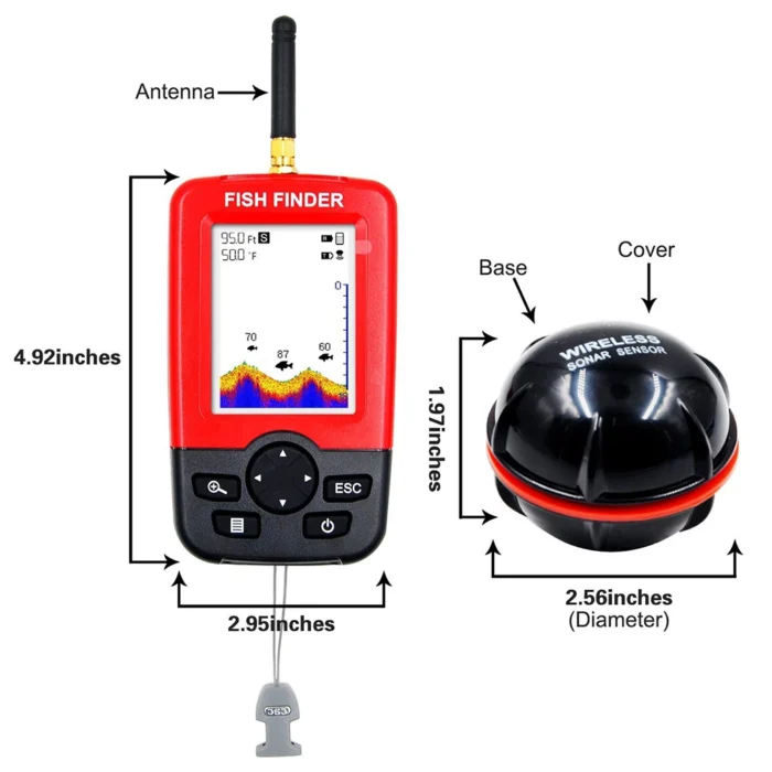 100m Portable Sonar Fish Finders Fishing Lure Echo Sounder Fishing Finder Alarm Transducer Lake Sea Fishing 4