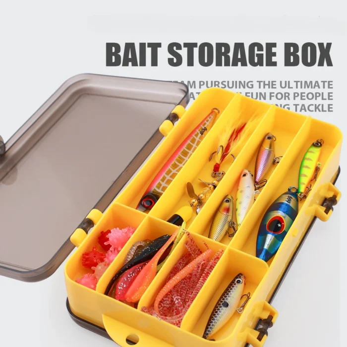 1pc Double Sided Fishing Tackle Box With Portable Tool Organizer And Bait Storage For Outdoor Fishing