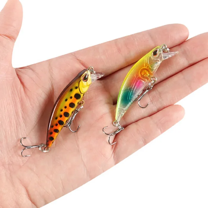 1pcs Minnow Fishing Lure 4 9g 6cm Wobbler Slow Sinking Artificial Plastic Hard Bait Crankbait For 1