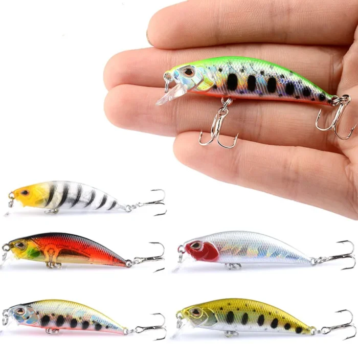 1pcs Minnow Fishing Lure 4 9g 6cm Wobbler Slow Sinking Artificial Plastic Hard Bait Crankbait For