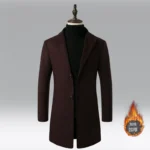 2024 Spring Fashion Men Slim Fit Long Sleeve Cardigans Blends Coat Jacket Suit Solid Mens Long 3