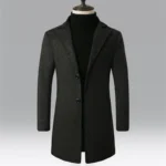 2024 Spring Fashion Men Slim Fit Long Sleeve Cardigans Blends Coat Jacket Suit Solid Mens Long 4