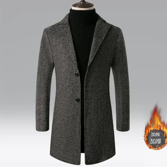 2024 Spring Fashion Men Slim Fit Long Sleeve Cardigans Blends Coat Jacket Suit Solid Mens Long