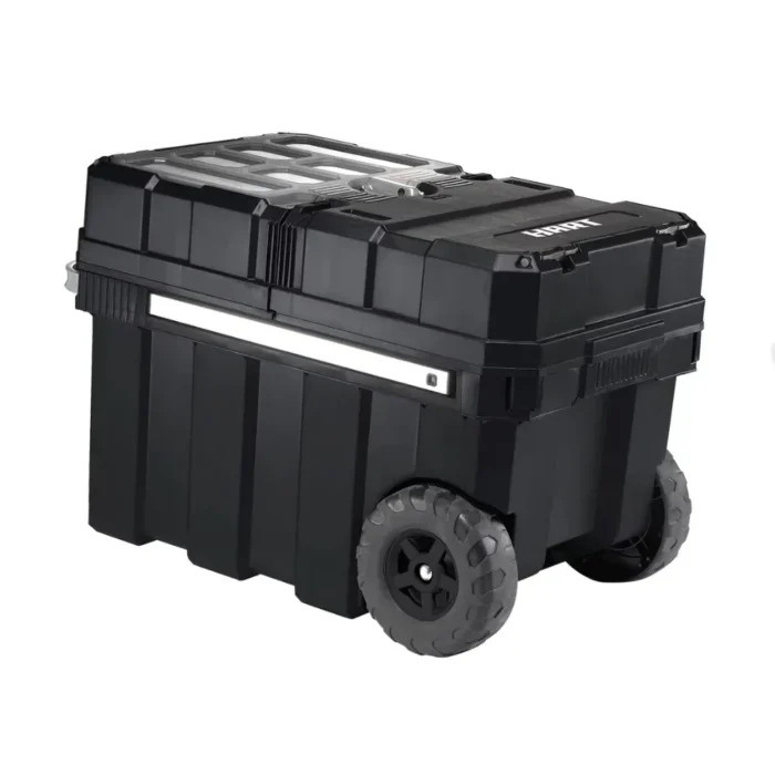 24in Rolling Tool Box Portable Black Resin Toolbox Compartmentalized Bins For Smaller Tools And Hardware 1