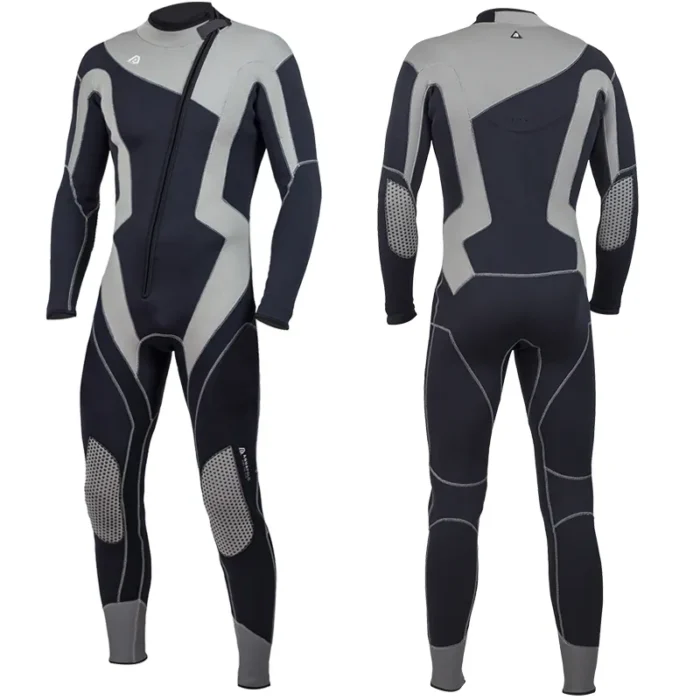 3mm Neoprene Men Wetsuit Swimming Surfing Scuba Diving Snorkeling Warm One Piece Long Sleeved Swimsuit Front 1