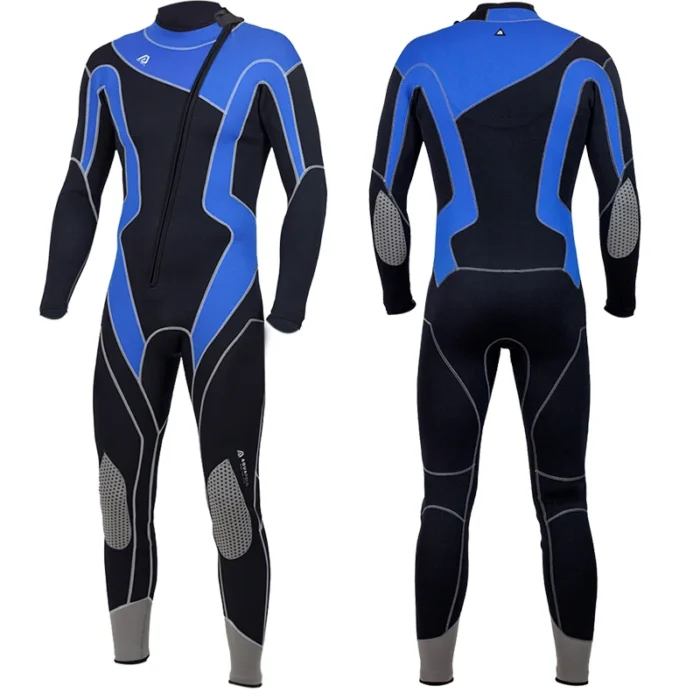 3mm Neoprene Men Wetsuit Swimming Surfing Scuba Diving Snorkeling Warm One Piece Long Sleeved Swimsuit Front 2