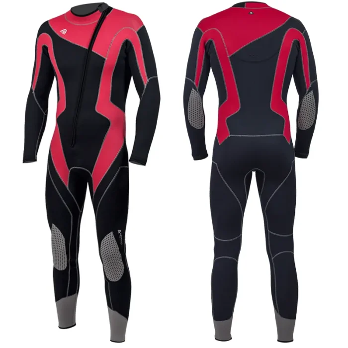 3mm Neoprene Men Wetsuit Swimming Surfing Scuba Diving Snorkeling Warm One Piece Long Sleeved Swimsuit Front 3