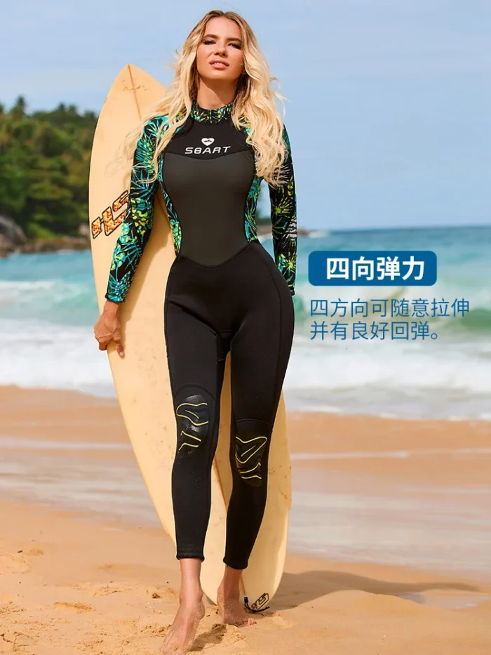 3mm Women S Diving Suit Neoprene One Piece Swimwear Warm Thickened Back Zipper Snorkeling Wetsuit Swimming 3