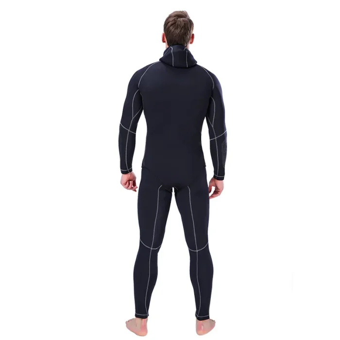 5mm Neoprene Hooded Wetsuit Men Surf Scuba Diving Suit Equipment Underwater Fishing Spearfishing Kitesurf Swimwear Warm 2