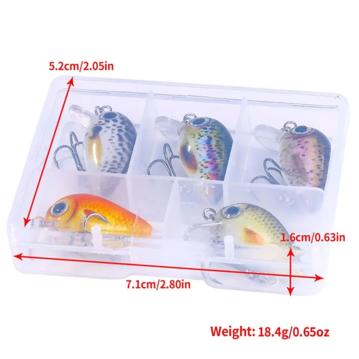 5pcs Set Mini Crankbait Kit 1 5g 3cm Fishing Lure Wobblers Small Artificial Floating Hard Bait 2