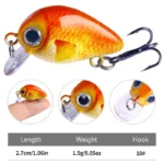 5pcs Set Mini Crankbait Kit 1 5g 3cm Fishing Lure Wobblers Small Artificial Floating Hard Bait 4