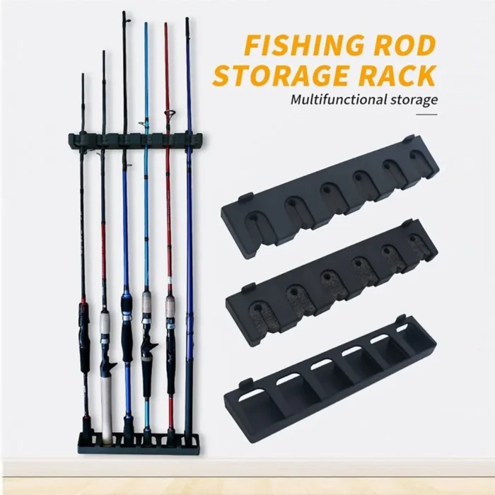 6 Hole Fishing Rod Storage Rack Wall Mounted Holder Storage Bracket For Thick Fishing Rods Hand 5