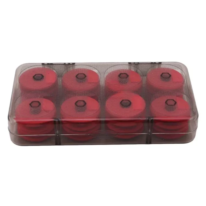 8 16pcs Foam Winding Board Fishing Line Shaft Bobbin Spools Tackle Box Red Lines Fishing Lure 2