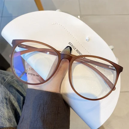 Anti Blue Light Glasses Women Vintage Oversized Transparent Eye Glasses Men Round Frame Computer Eyewear Fashion 1