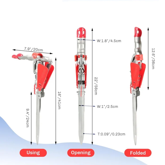 Automatic Full Stainless Steel Fishing Rod Holder Adjustable Sensitivity Folding Fishing Accessories Bracket Spring Fishing Tool 2