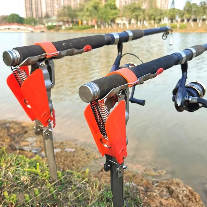 Automatic Full Stainless Steel Fishing Rod Holder Adjustable Sensitivity Folding Fishing Accessories Bracket Spring Fishing Tool