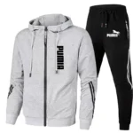 Autumn Winter Men Outdoor Sport Hoodies Tracksuit Fashion Zipper Jackets And Sweatpants Casual Male Fleece Printed 3