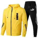 Autumn Winter Men Outdoor Sport Hoodies Tracksuit Fashion Zipper Jackets And Sweatpants Casual Male Fleece Printed 4