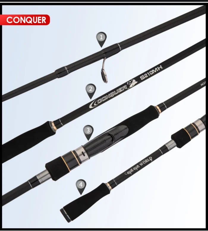 Bigbigworld Conquer 3 Models Section Fishing Rod For Spinning Lure Rod Baitcasting Travel Pesca 1 8 3