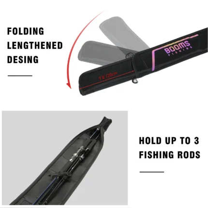 Booms Fishing Pb3 Fishing Rod Bag Pole Storage Case Nylon 130 Cm To 215 Cm Foldable 1