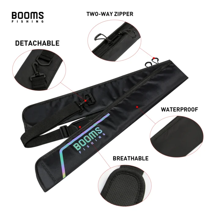 Booms Fishing Pb3 Fishing Rod Bag Pole Storage Case Nylon 130 Cm To 215 Cm Foldable 3