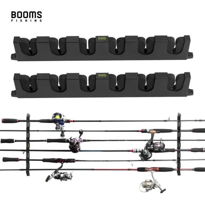 Booms Fishing Wv5 Horizontal 6 Rod Rack Fishing Rod Holder Pole Storage Tool Wall Mount Modular