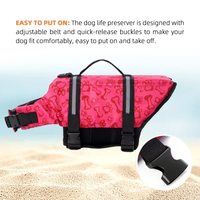 Daiseanuo Dog Fishing Vest Adjustable Pet Life Swimming Vest Clothes Boating Puppy Floatation Pfd For Small 4