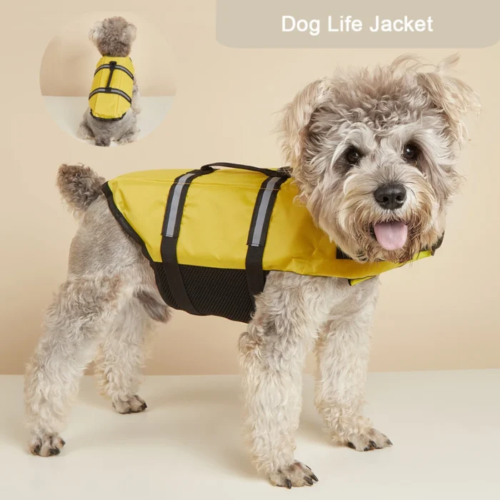 Dog Life Jacket Reflective Adjustable Summer Large Dogs Swimwear Safety Vest Surfing Sailboat Enhanced Buoyancy Pet 4