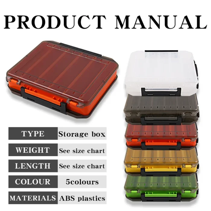 Double Sided Road Sub Box Fishing Gear Portable Accessory Storage Box Fishing Bait Box Mino Hard 5