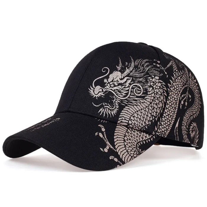 Dragon Pattern Men S Trendy Handsome Peaked Cap Cool Hip Hop Baseball Hat 1