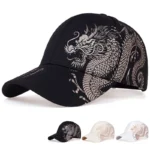 Dragon Pattern Men S Trendy Handsome Peaked Cap Cool Hip Hop Baseball Hat