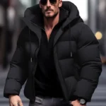 European And American Style Men S Velvet Thickened Hooded Cotton Jacket Strong Men Winter Gift Jacket