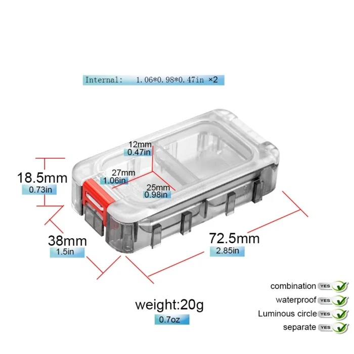 Expandable Fishing Tackle Box 2 Layers Fishing Tackle Organizer Case Fishing Hardware Toolbox Clear Fishing Tackle 4