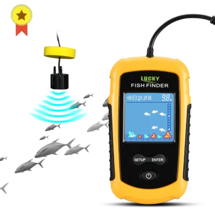 Ffc1108 1 Alarm 100m Portable Sonar Fish Finders 45 Degrees Sonar Coverage Echo Sounder Alarm Transducer