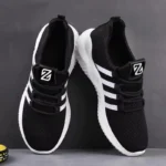 Fashion Couple Casual Sports Shoes Men Mesh Breathable Comfortable Jogging Trainer Shoes Outdoor Walking Black Sneakers 2