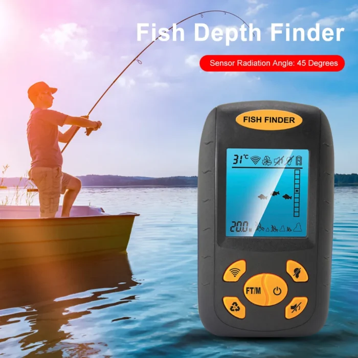 Fish Depth Finder Lcd Display Kayak Boat Fishfinder Battery Operated Underwater Fishing Finder 0 6 100m 2