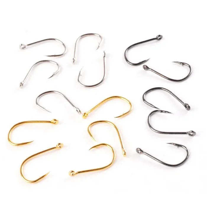 Fishing Hooks Set 100pcs Box 10 Series High Carbon Steel Single Circle Fishing Hook Fly Fishing 4