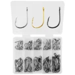 Fishing Hooks Set 100pcs Box 10 Series High Carbon Steel Single Circle Fishing Hook Fly Fishing 5