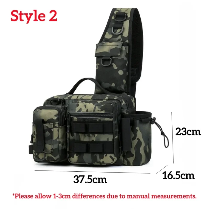 Fishing Lures Box Tackle Bag Multifunctional Tactical Waist Pack Single Crossbody Shoulder Backpack Gear Storage Camping 5