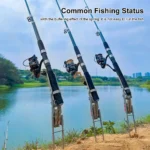 Fishing Rod Ground Holder Base Downhill Automatic Cane Support Stand Fish Pole Folding Holder Suitable Lakes 2