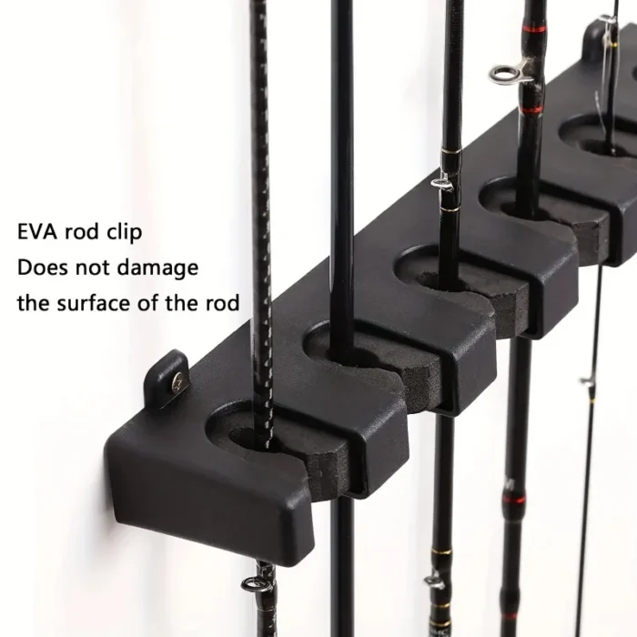 Fishing Rod Holders 6 8 Rod Rack Vertical Pole Holder Wall Mount Modular For Garage Fishing 3