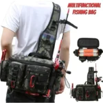 Fishing Tackle Bag For Men Large Capacity Bag For Fishing With Bait Case Waterproof Multifunctional Military